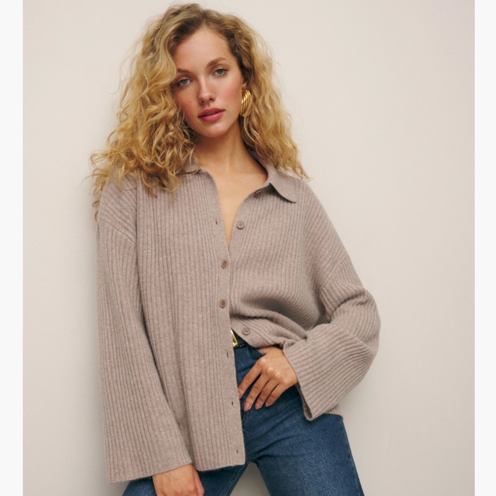NEW! Reformation Fantino Cashmere Collared Cardigan